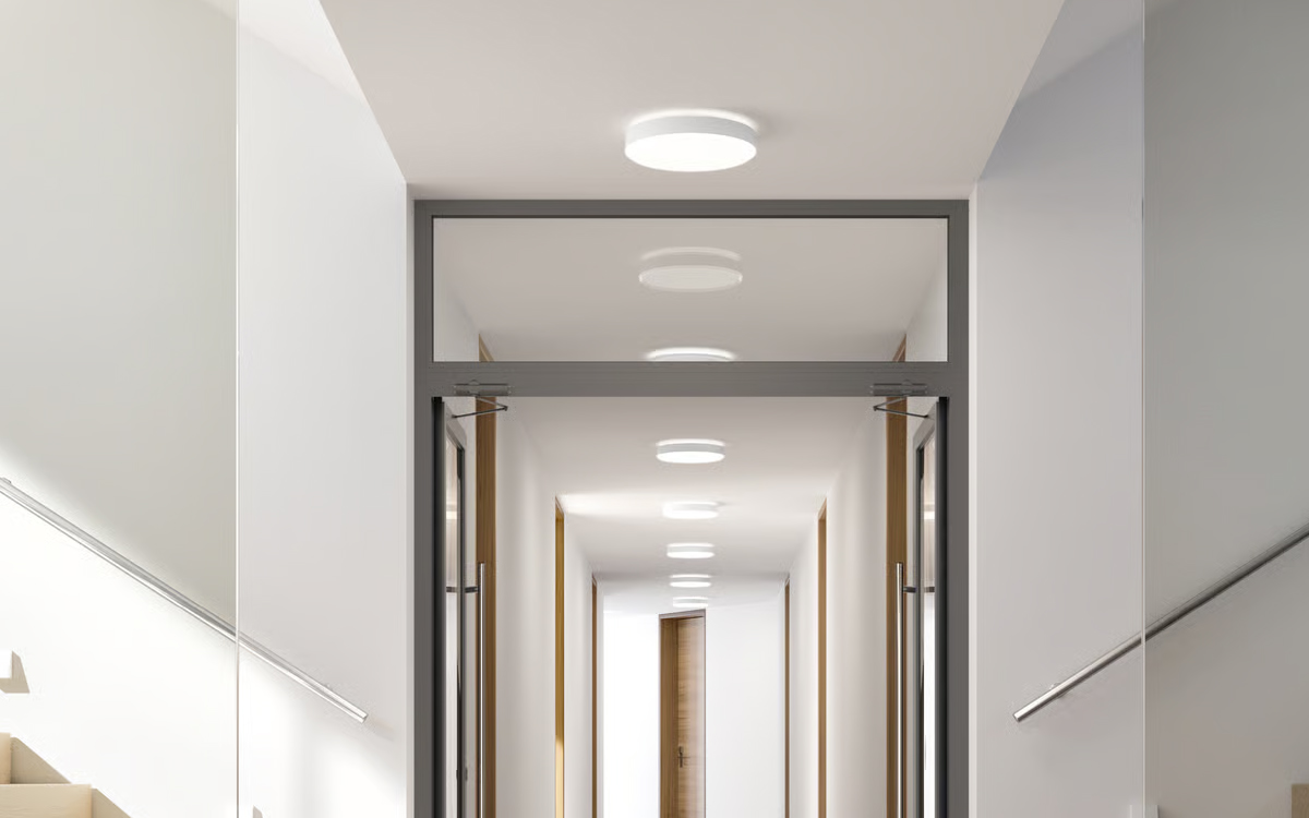 Impact-Resistant LED Ceiling and Wall Fixtures for Bathrooms, Hallways, and Reception Areas