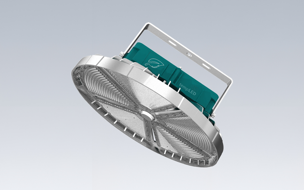 Industrial High-Temperature High-Bay LED Light with DALI-2 Dimming and Casambi Network Integration