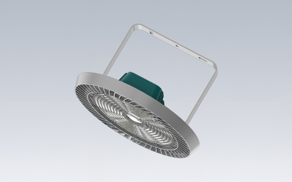 Industrial LED High Bay Light for Large Warehouses, Production Halls, and Manufacturing Facilities with Integrated DALI-2 Lighting Control