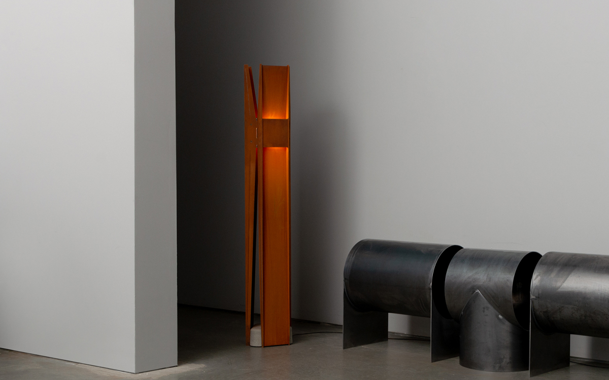 Industrial-Style Steel Floor Lamp with Contemporary Architectural Influence