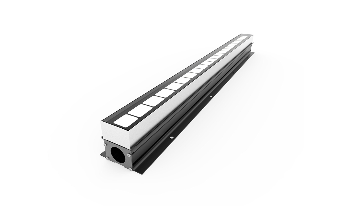 Inground Linear White Light LED Fixture for Monochromatic Wall Washing and Grazing