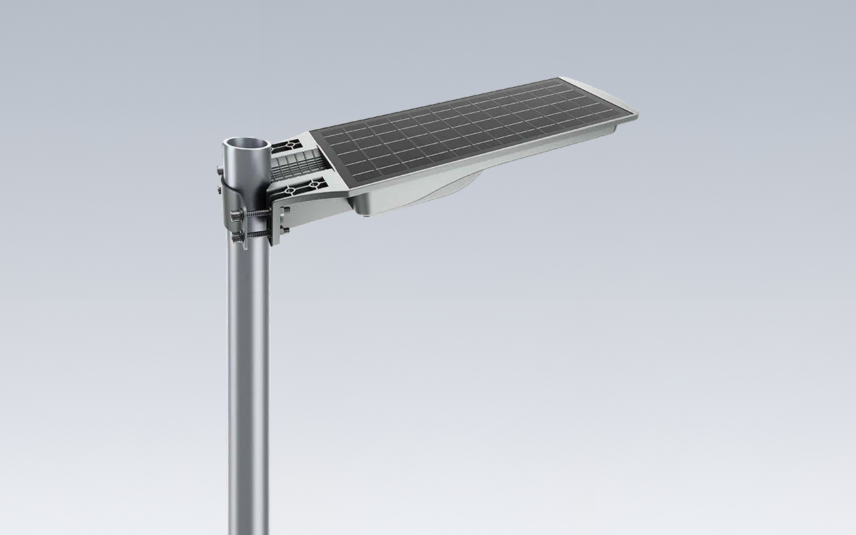 Integrated LED Solar Street Light with Slim All-in-One Design, Wireless Remote Control, Timer Dimming, PIR Motion Sensor, and Daylight Sensor