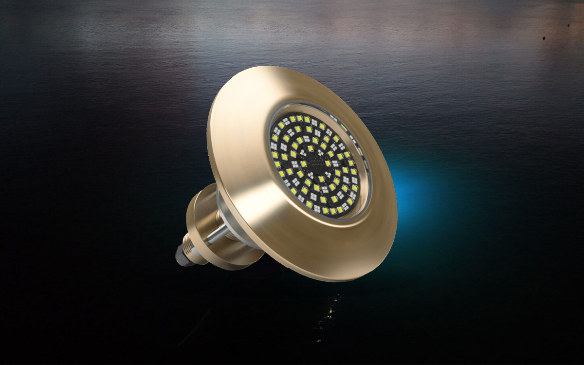 Interchangeable Thru-Hull LED Underwater Light for Transom, Side, or Bottom Hull Installations