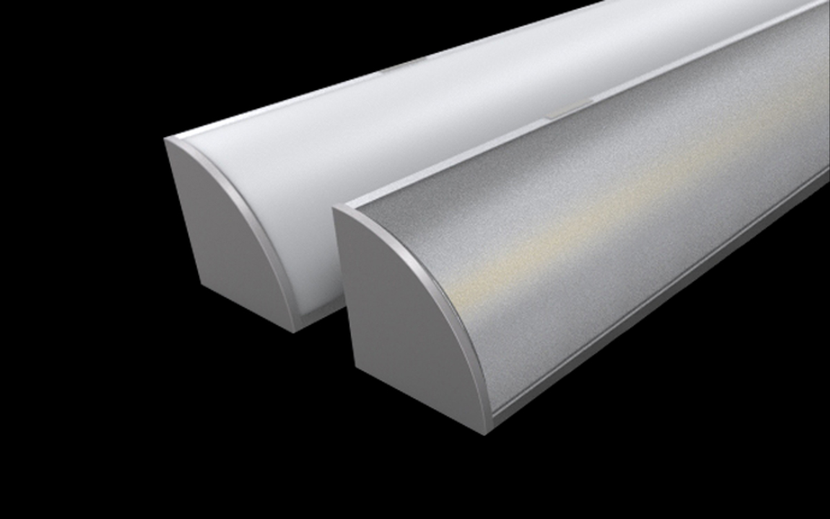 LED Aluminum Channel for Corner and Angled Installations with Frosted or Milky Lens Options