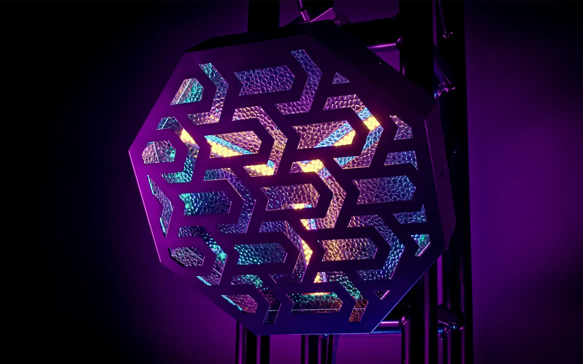 LED Blinder with Retro Amber Warm White Lighting and RGB Aura Effects for Immersive Stage Design