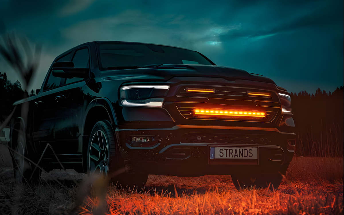 LED Light Bar with High Beam, Warning Light, and Dual Color Position Light