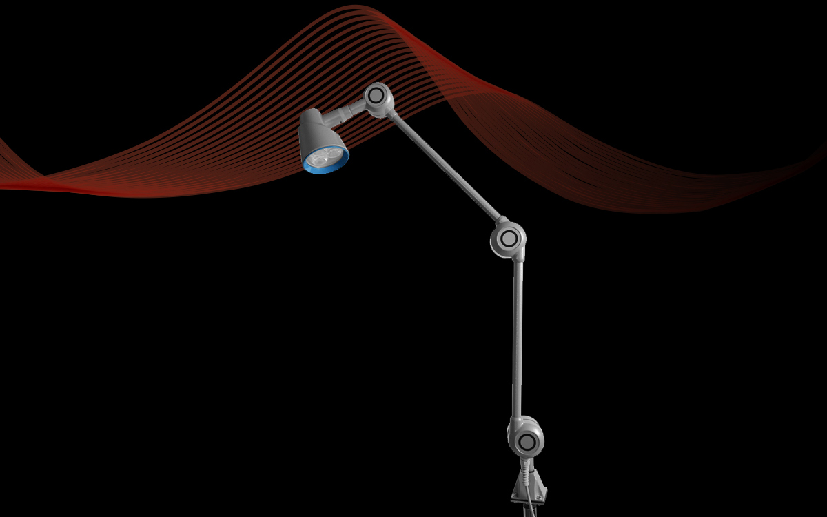 LED Machine Tool Work Light with Long 3-Joint Articulated Arm for CNC and Mechanical Workstations