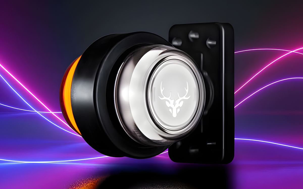 LED Position Light with Dark Lens and Hidden-When-Off Custom Branding Feature