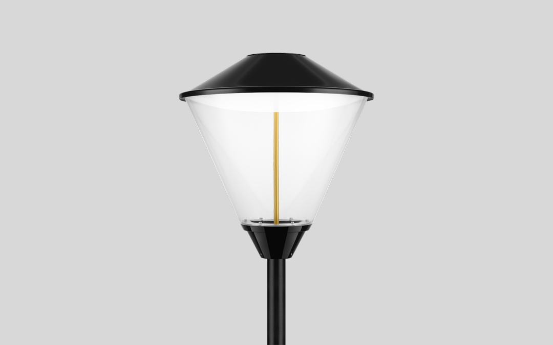 LED Post Top Light with Microprismatic Acrylic Diffuser for Uniform Light Distribution