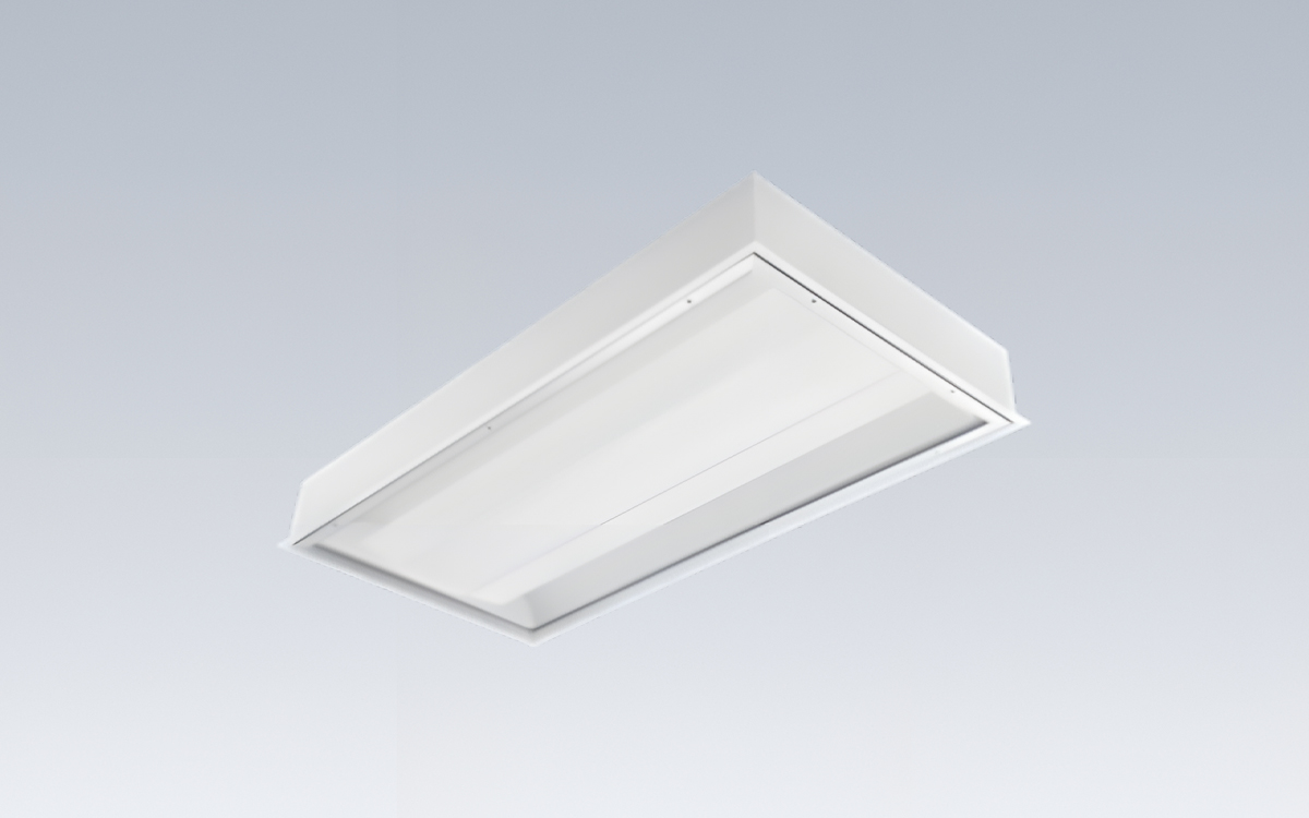 LED Troffer Light for Behavioral Health and Psychiatric Facilities with Secure Doorframe Design