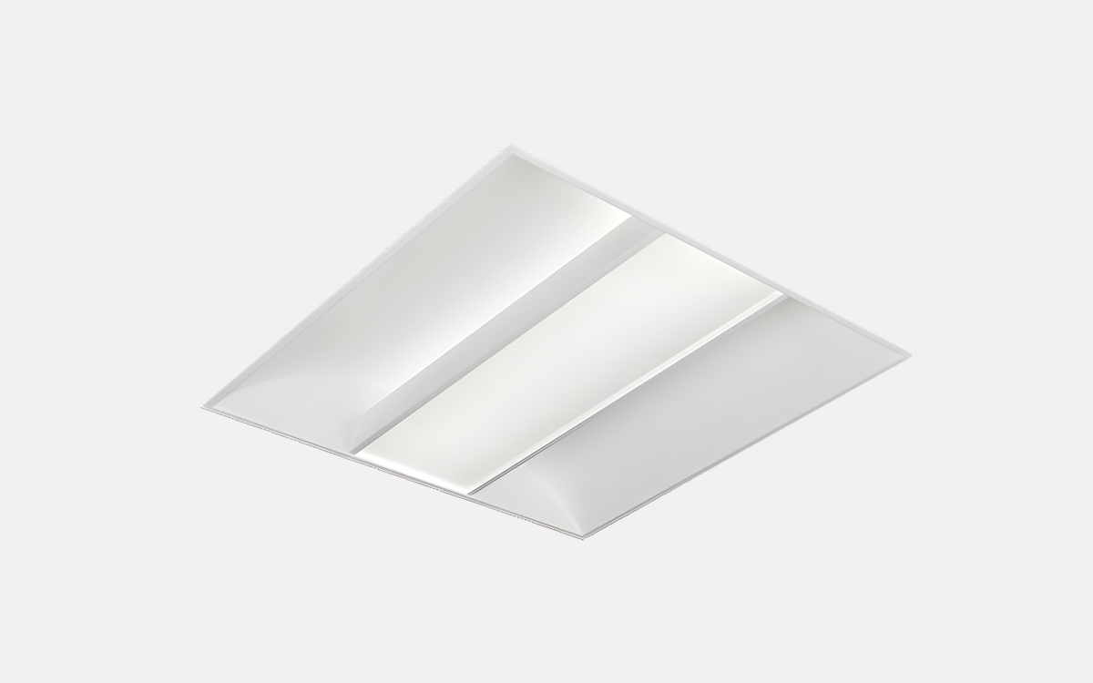 LED Troffer Light with Microprismatic Optics for Glare Control in Office and Classroom Environments