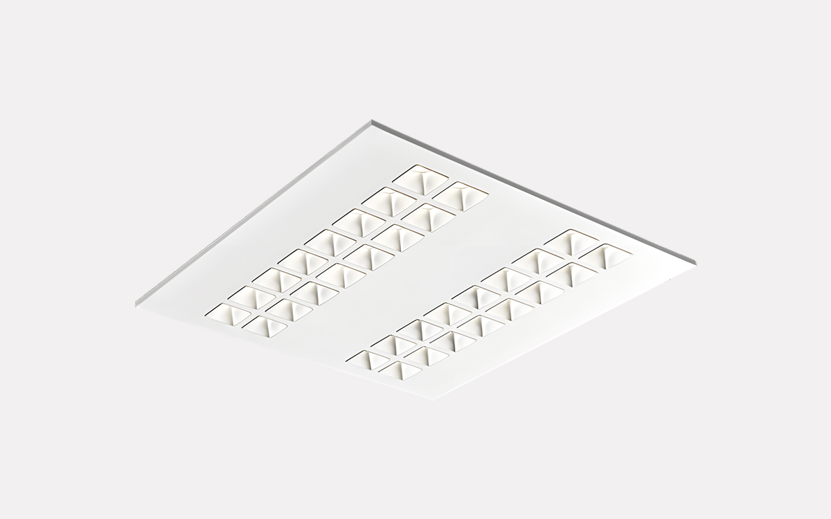 LED Troffer Lighting Fixtures with Customizable Optics for Workplace Productivity