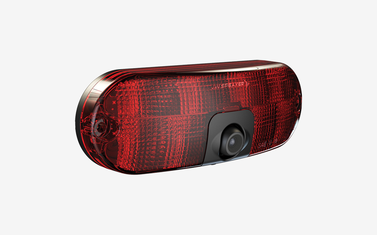 LED Turn Signal and Brake Light with Integrated Backup Camera for Industrial Vehicles