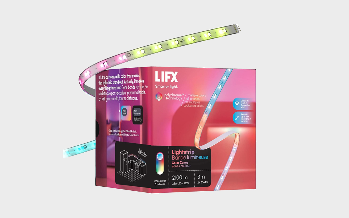 LIFX Smart Flexible RGBW LED Strip Light for Gaming Setups, Under Cabinet and Architectural Lighting