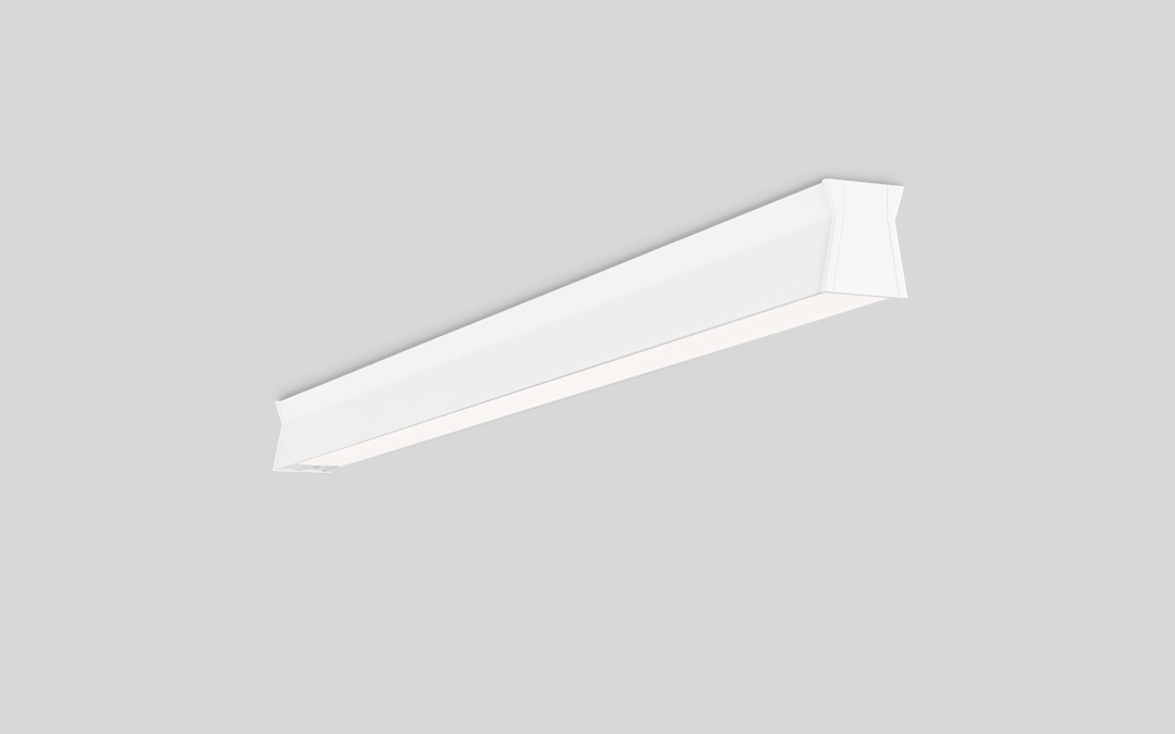 Linear LED Ceiling Light Fixture with 90-Degree Adjustable Angles and Track Integration