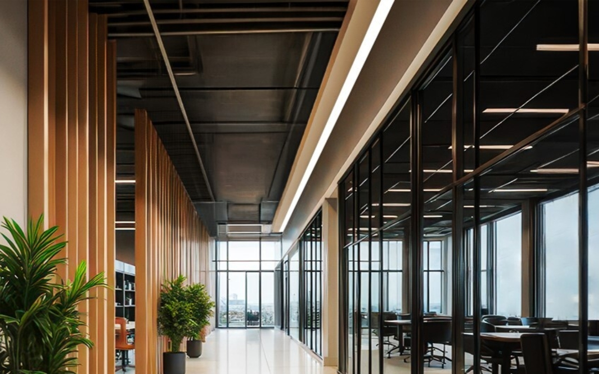 Linear LED Perimeter and Cove Light Fixture for Office, Hospitality, and Commercial Interiors