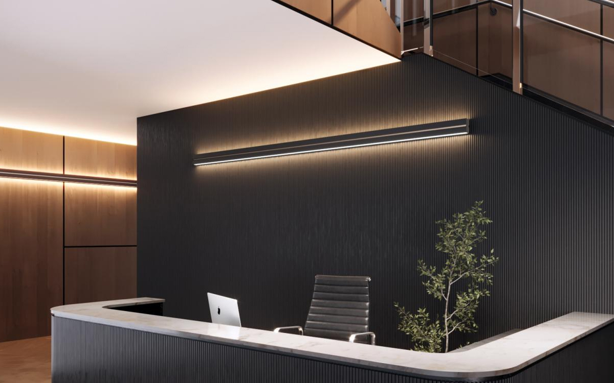 Linear LED Wall Light with Aerodynamic Hourglass Shape for Futuristic Interior Designs