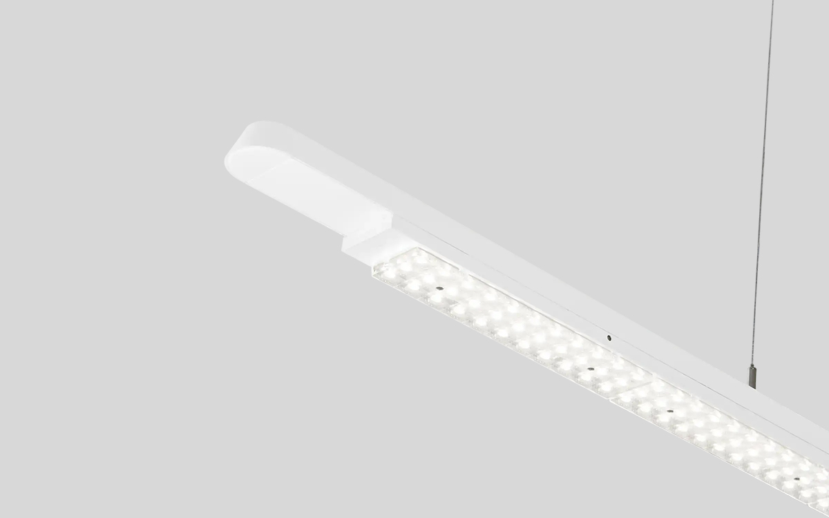 Linear Lighting Fixture with Modular LED Trunking and Wireless Control for Retail, Warehousing, and Logistics
