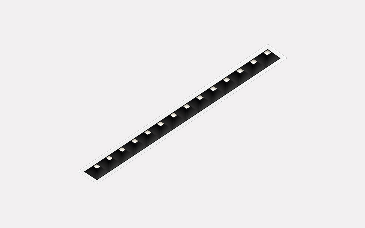 Linear Recessed LED Downlight with Reflector, Louvre, Microprismatic, and Opal Optic Choices