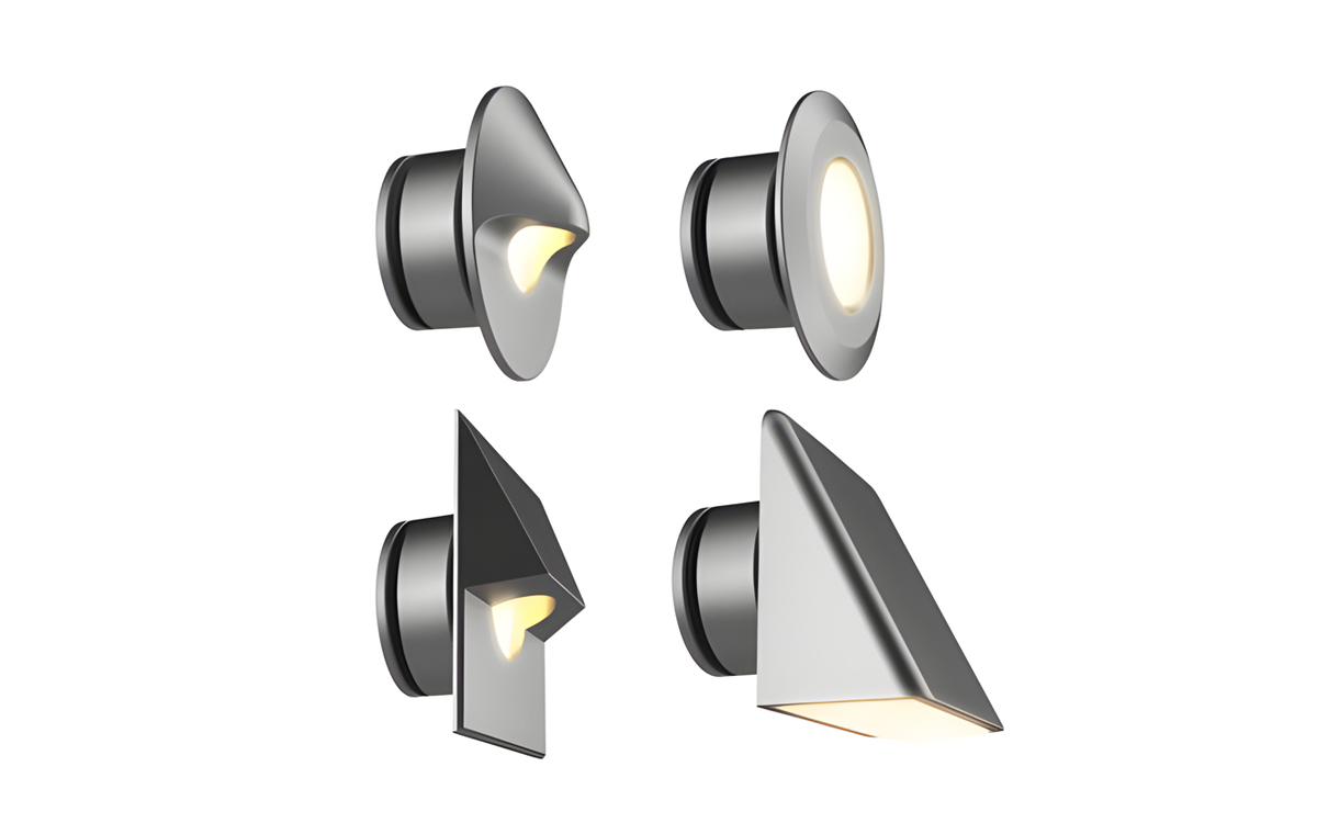 Low-Voltage Recessed LED Wall Light with Multiple Orientation Mounting