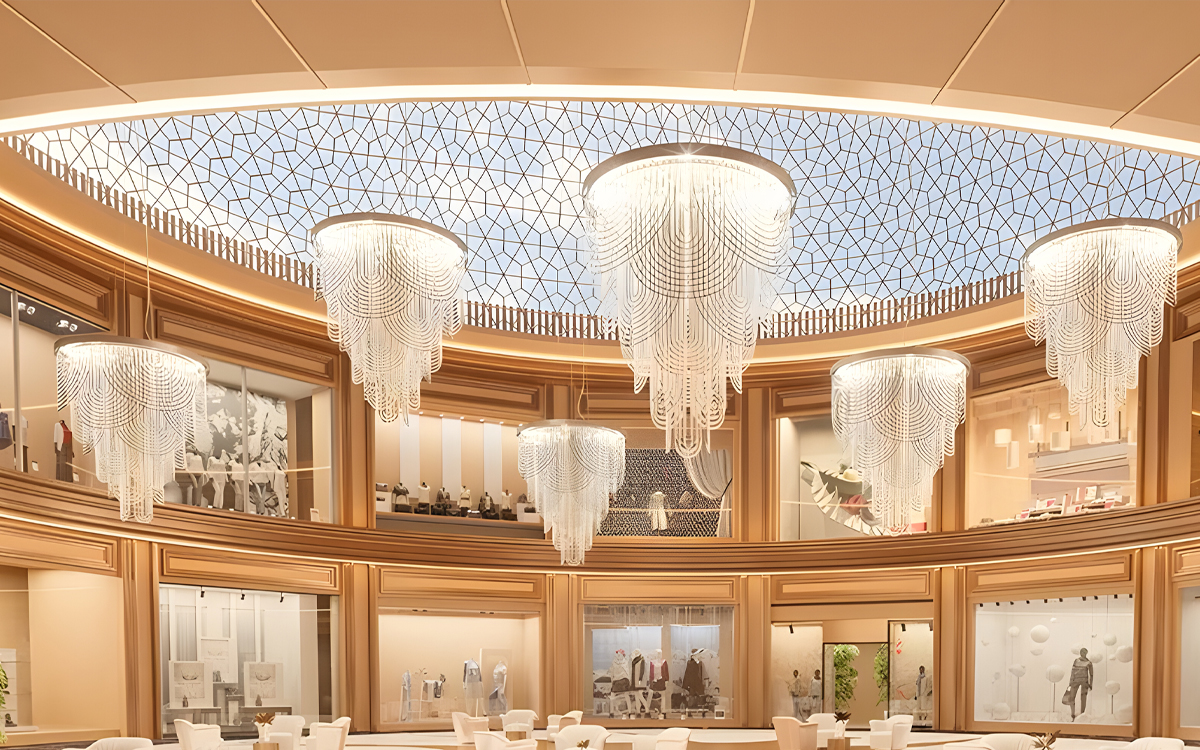 Luxury Chandelier Light with Pearl Necklace-Inspired Design for Grand Interiors