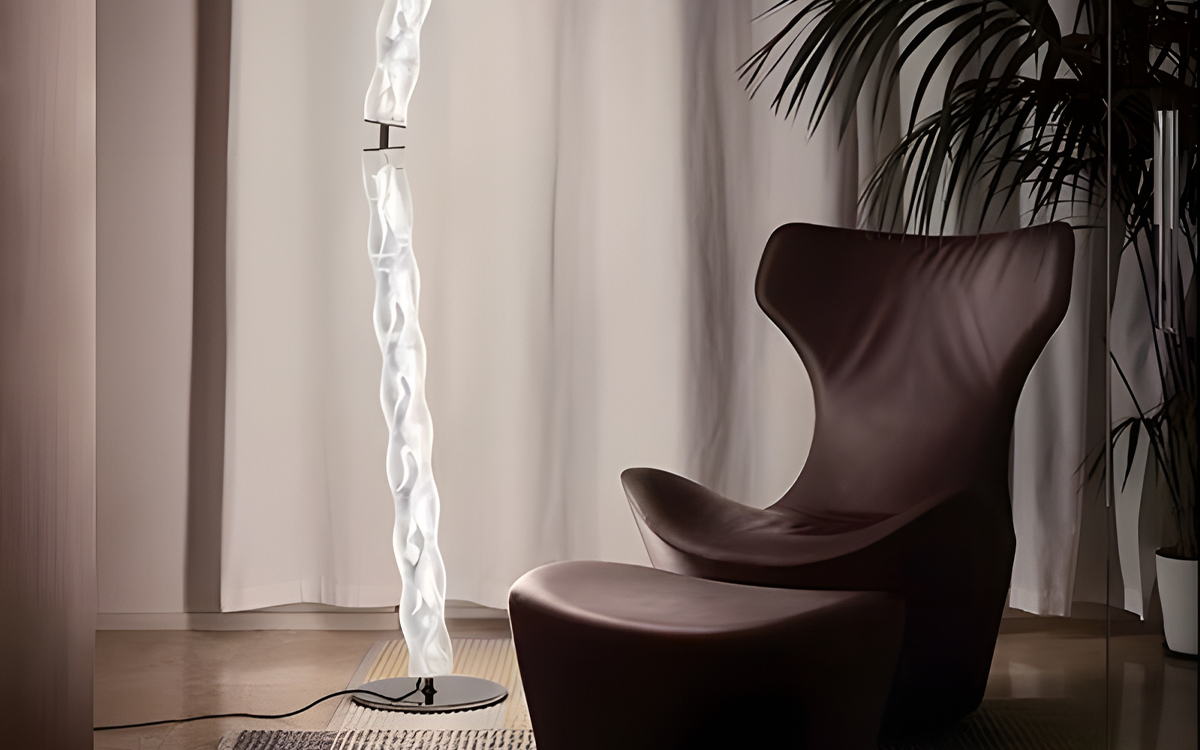 Luxury Contemporary Floor Lamp with Michelangelo-Inspired Hands Curvature and Soft Touch Dimmer Control