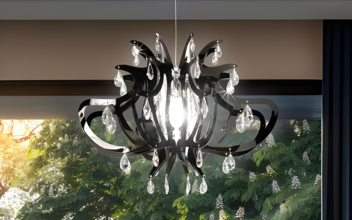 Luxury Crystal Chandelier Light with Sculptural Radial Design for Living Rooms, Dining Areas, and Modern Interior Spaces
