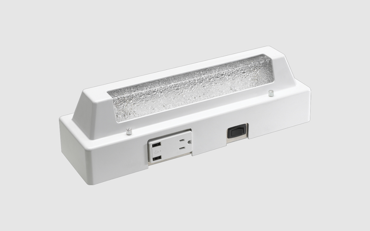 Marine-Grade LED Fixture with USB Ports for Berth, Bunk, and Mirror Lighting