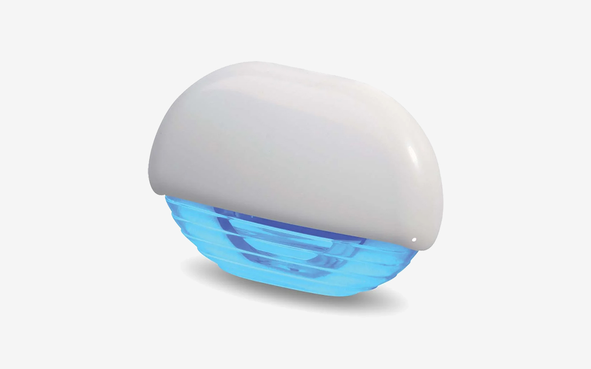 Marine LED Courtesy Light with White Plastic Cap for Steps, Stairs, and Storage Areas
