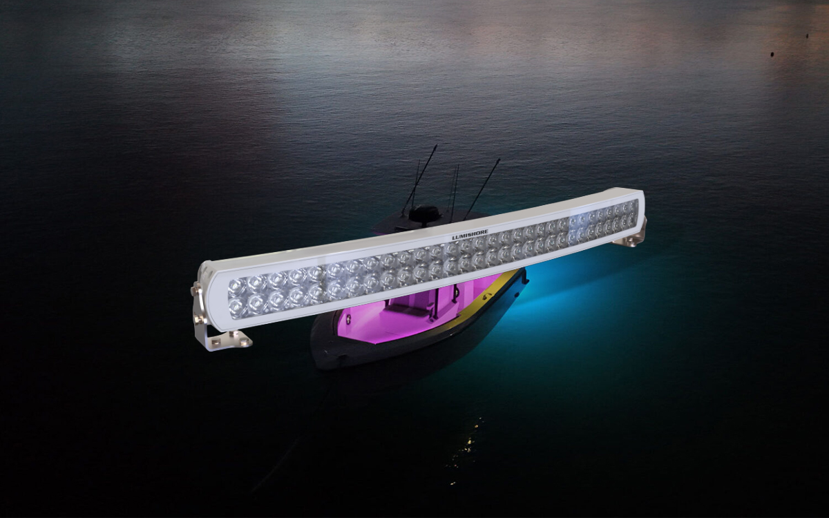 Marine LED Light Bar for Bow Platforms, Helm Roofs, and Fishing Towers