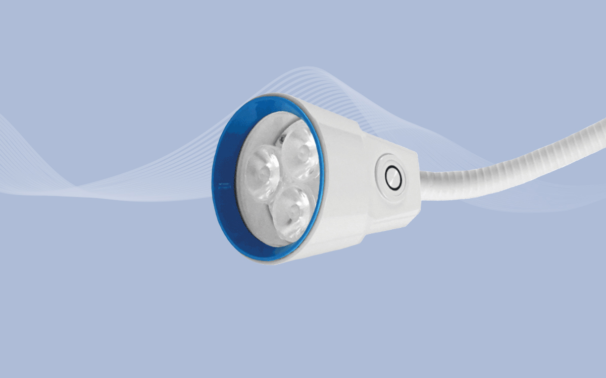 Medical Examination Light with Touch-Sensitive Dimming Control and Coinciding Lenses for Minimal Shadowing Across Clinical Procedures