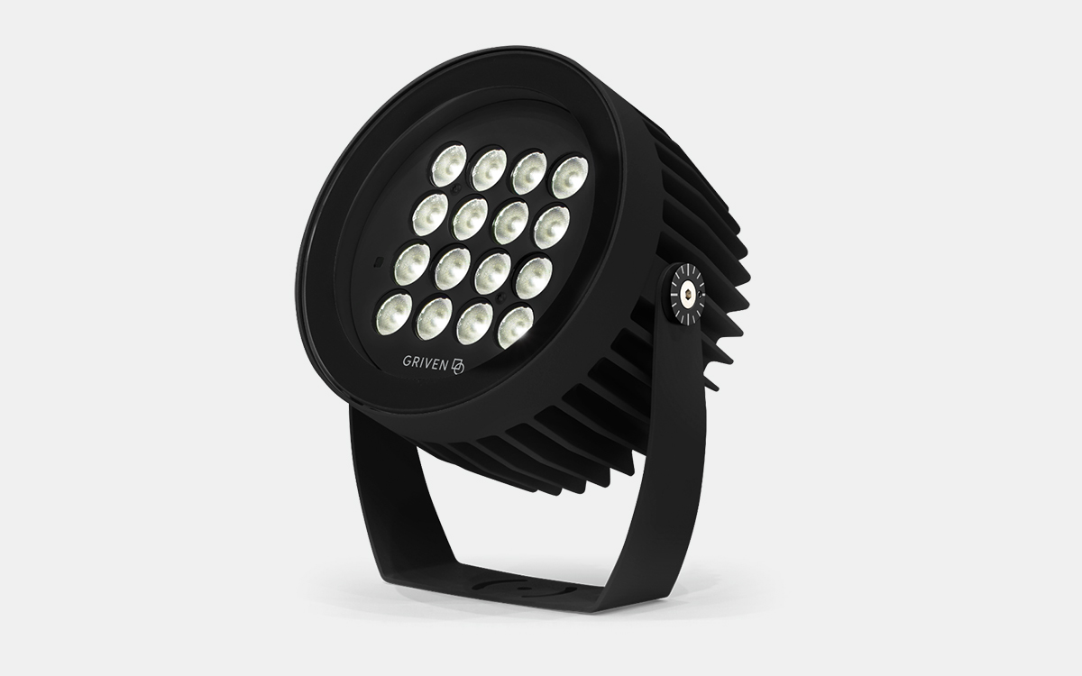Medium-Throw Outdoor LED Floodlight with Spot, Wide, Elliptical, and Wall Wash Optics