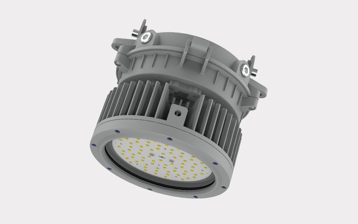 Mid- to High-Bay Explosion Proof LED Lights for Shipyards, Power Plants, and Manufacturing Facilities