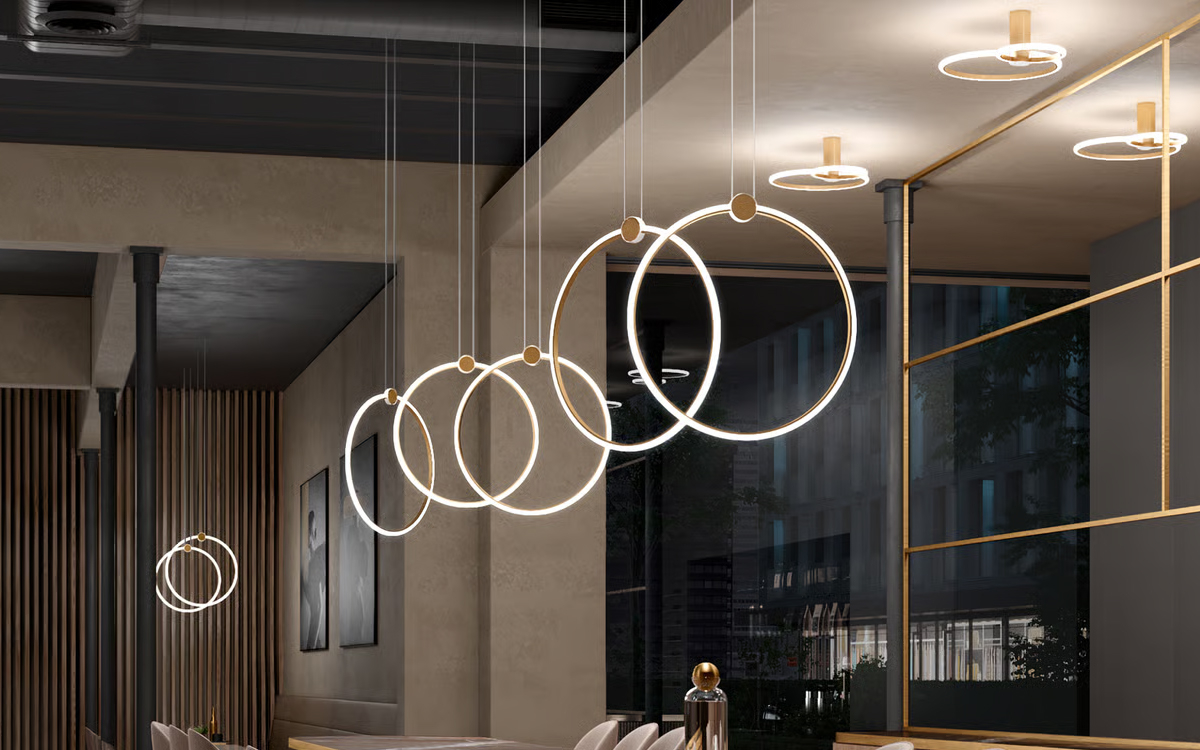 Minimalist Ring-Shaped Pendant Luminaires with Diffused 3000K LED Light for Modern Interiors