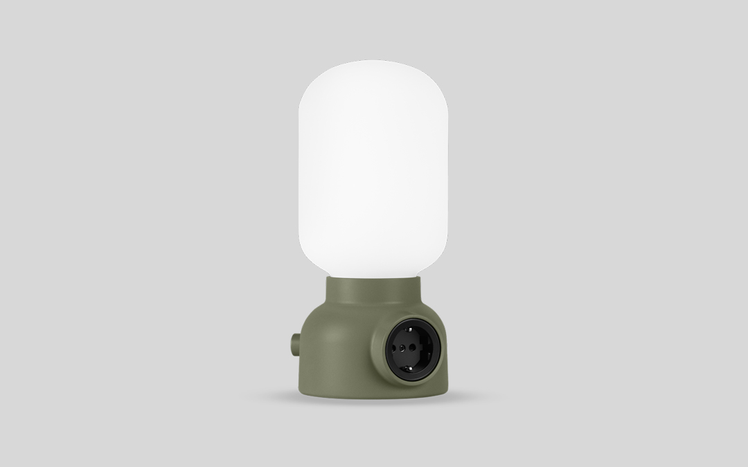 Modern Desk Lamp with Integrated EU Power Socket and Warm White LED Light