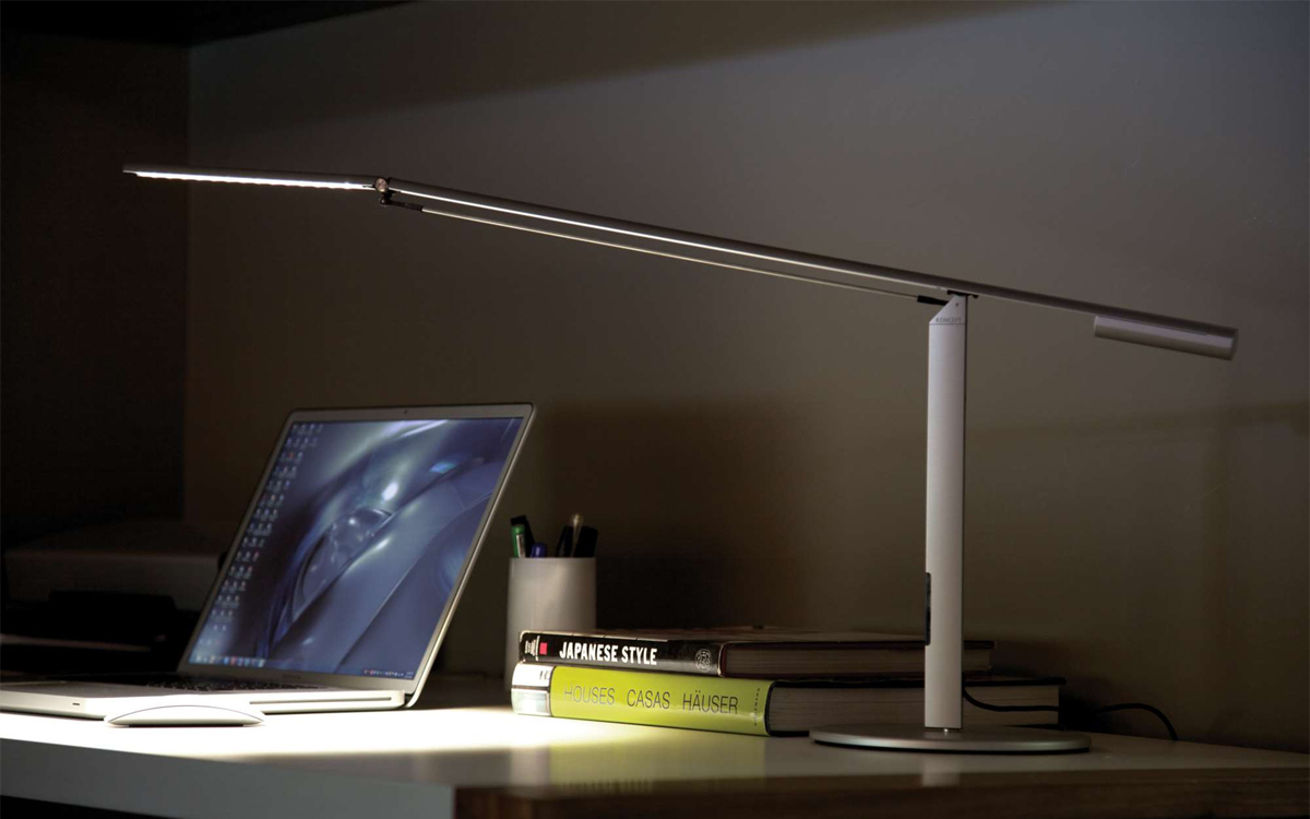 Modern Desk Lamp with Weighted Base, Counterbalance Arm, and Touch Dimming