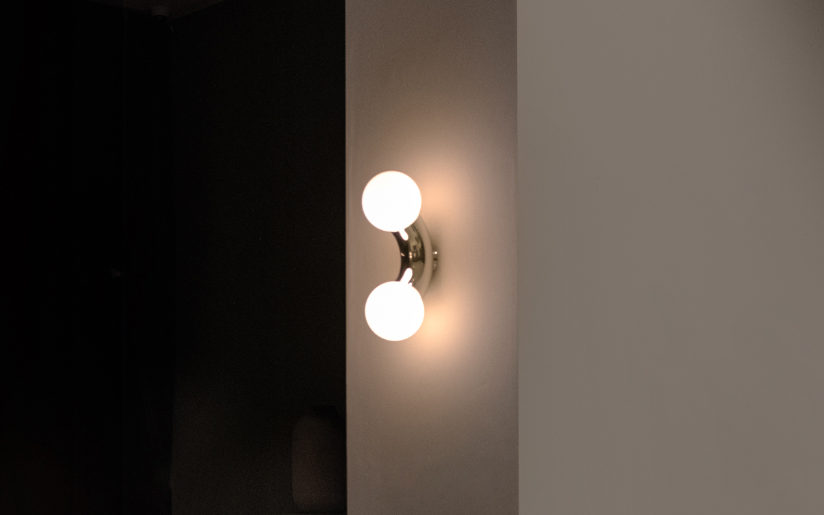 Modern LED Ceiling/Wall Mounted Light Fixture with Steel Frame, Opal Glass Globe, and Chrome or Yellow Finishes