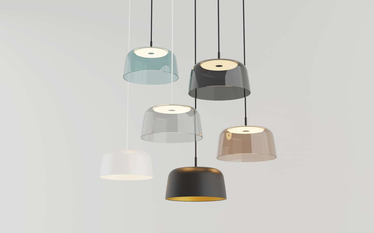 Modern LED Pendant Light with Clear and Colored Translucent Shades for Ambient Lighting