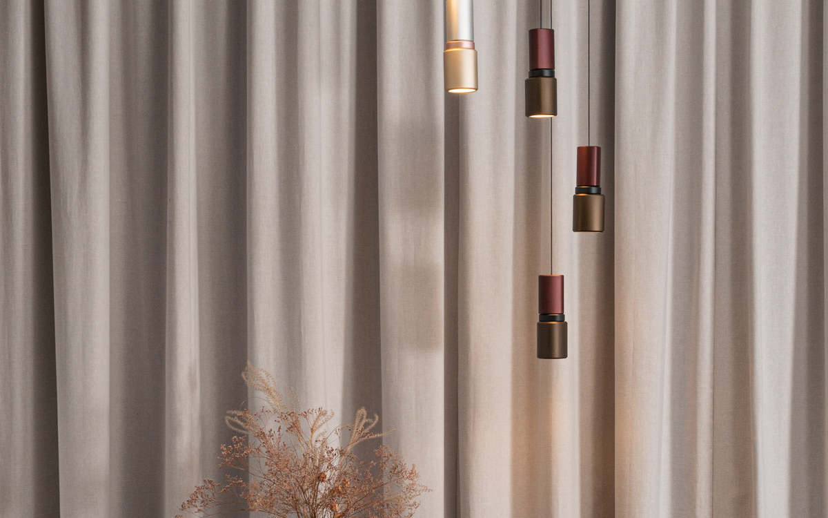Modern Sculptural LED Pendant Light with Offset Cylindrical Shapes for Contemporary Interiors and High-End Residential Spaces