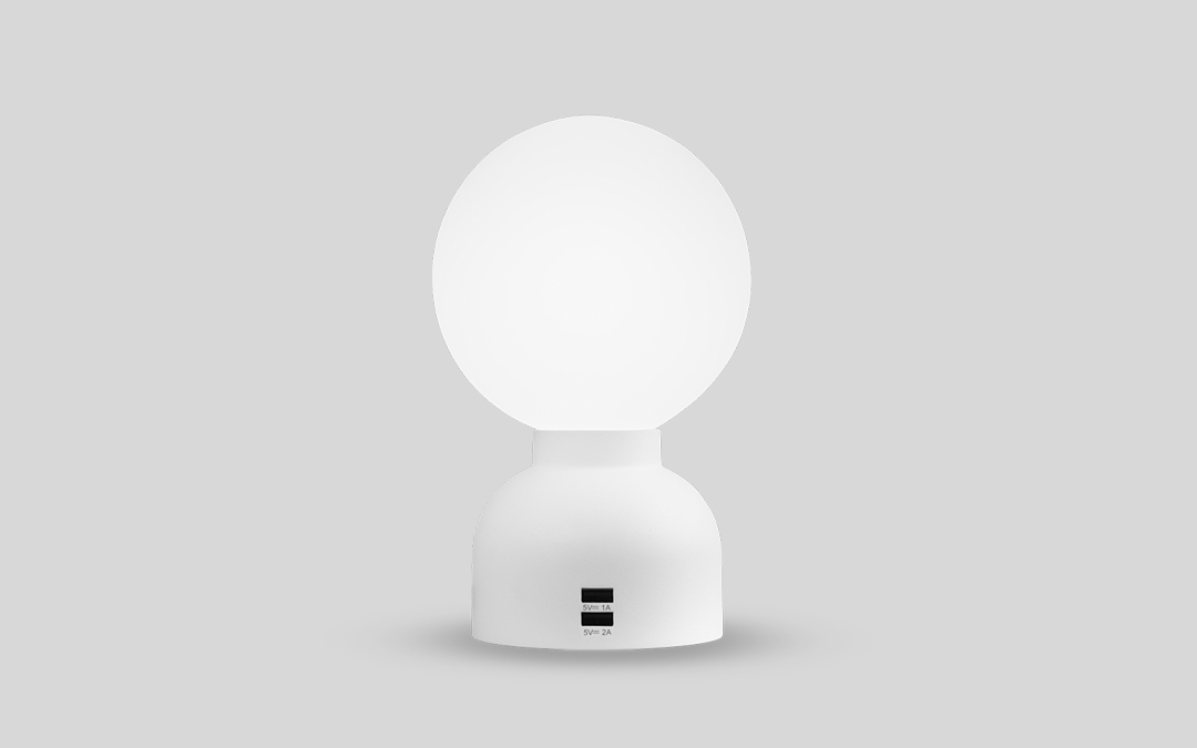 Modern Table Lamp with Dual USB Charging Ports and Dimmable Warm White Light