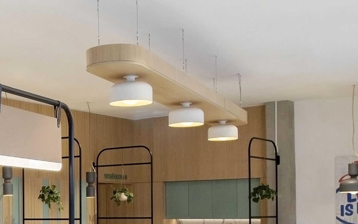 Modern Wall and Ceiling Light Fixture with Five Distinct Aluminum Shade Profiles and Glass Globe Diffuser