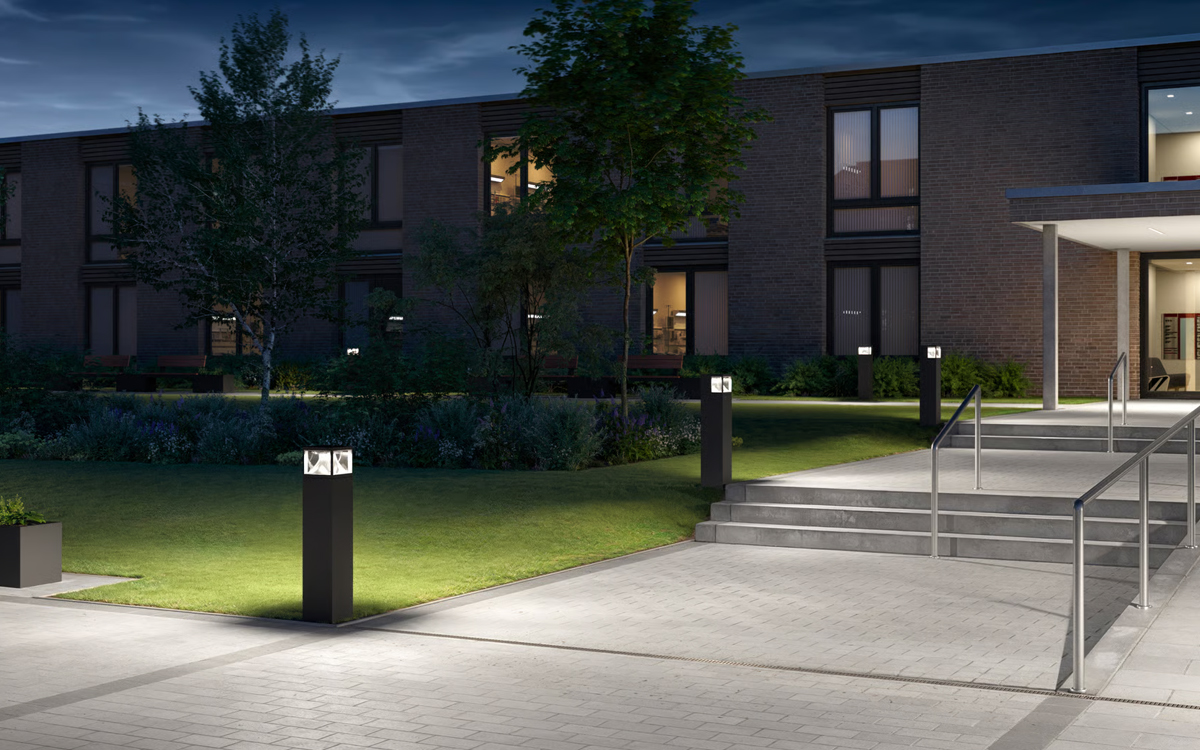Modular Bollard Light with Emergency and Smart Controls for Public Squares, Parks, and Pathways