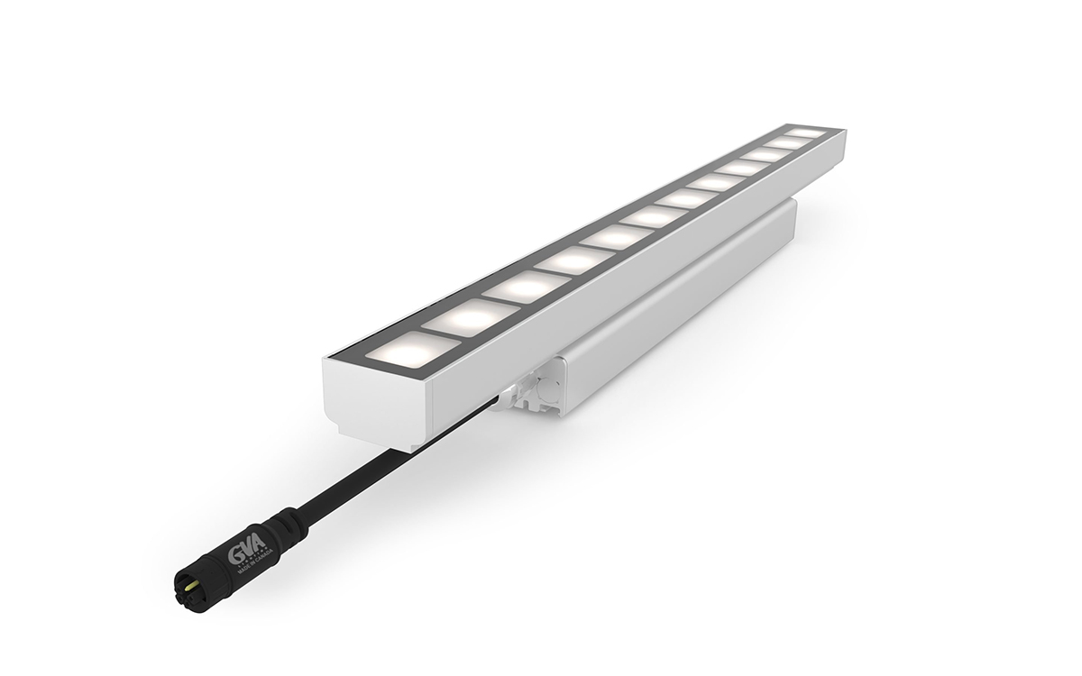 Monochromatic Linear Exterior LED Wall Washing and Grazing Luminaire for Architectural and Landscape Lighting