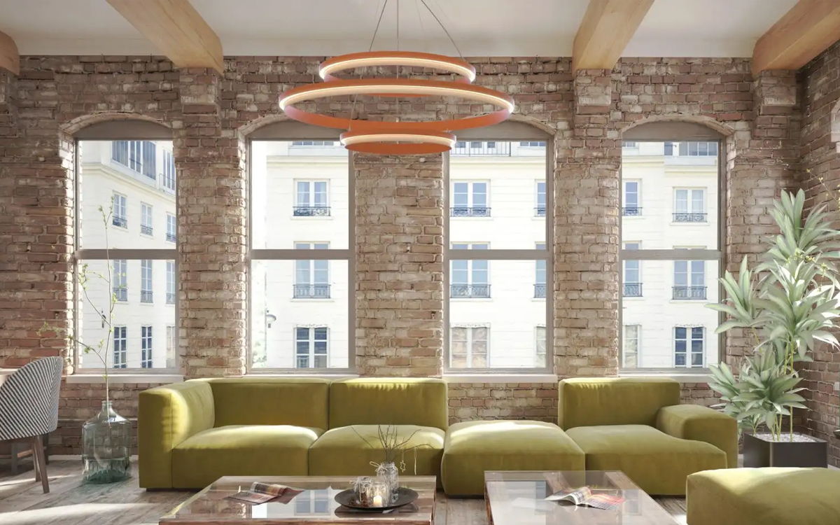 Multi-Ring LED Chandelier with Tunable White and RGBW Color-Changing Lighting Options