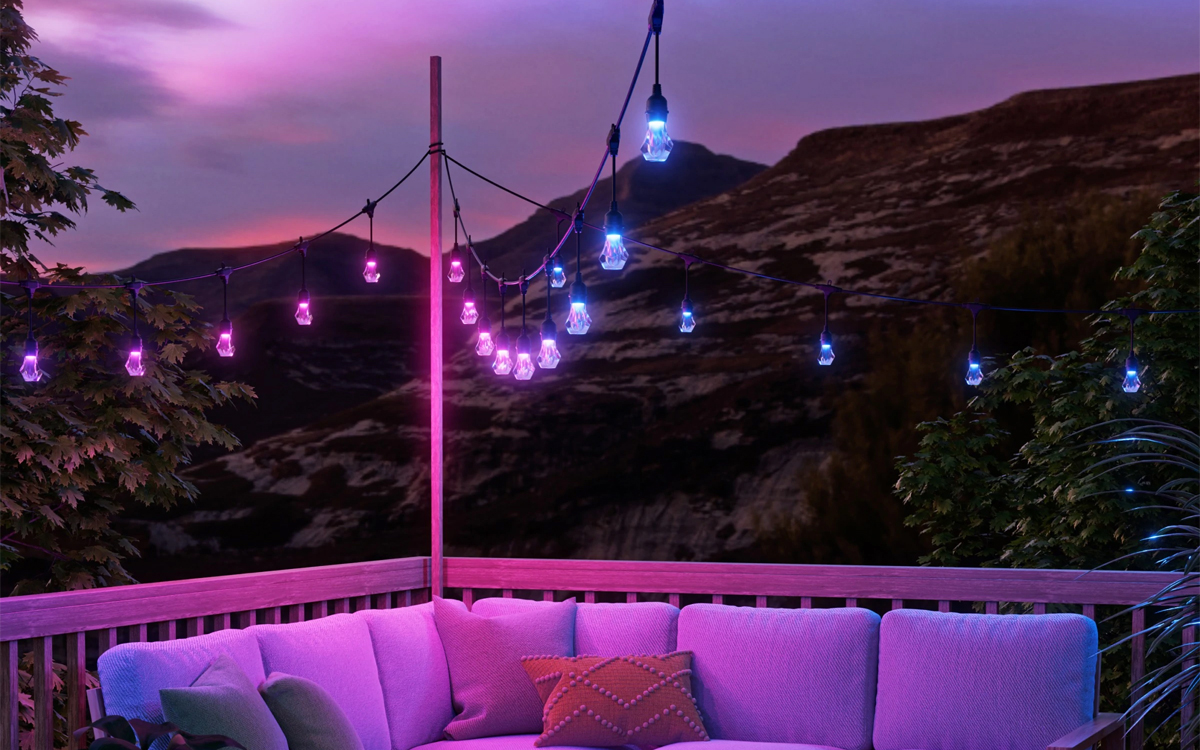 Nanoleaf Smart Outdoor String Lights with Addressable RGBWIC LED Bulbs and Matter Compatibility