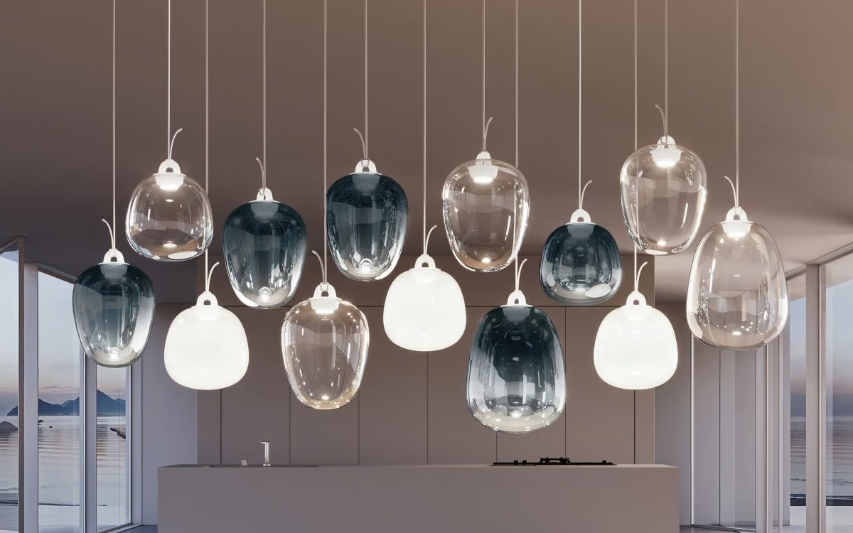 Nautical Glass Pendant Light with Floating Buoy Effect and Metallized Reflections