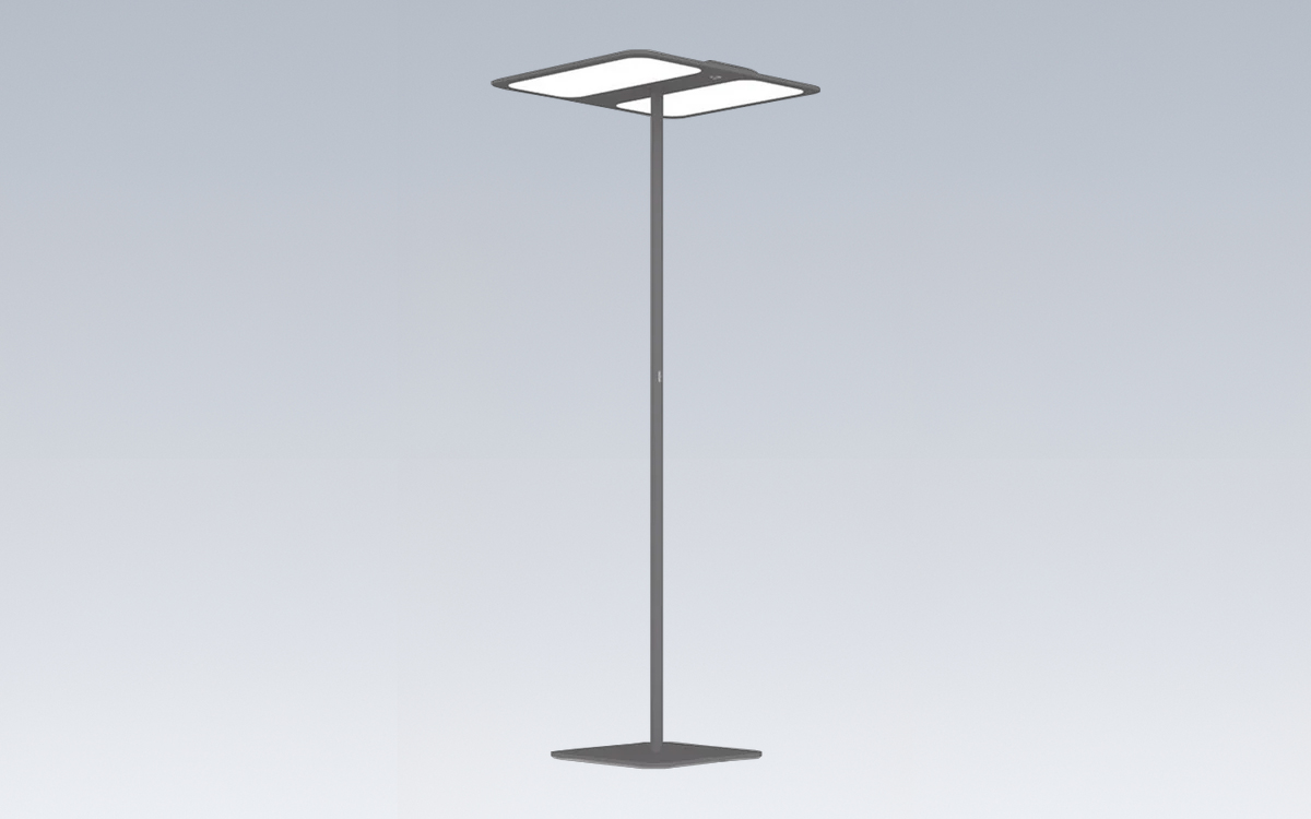 Office Floor Lamp with Color Tune Technology and Dual LED Panels for Modern Double Workstations