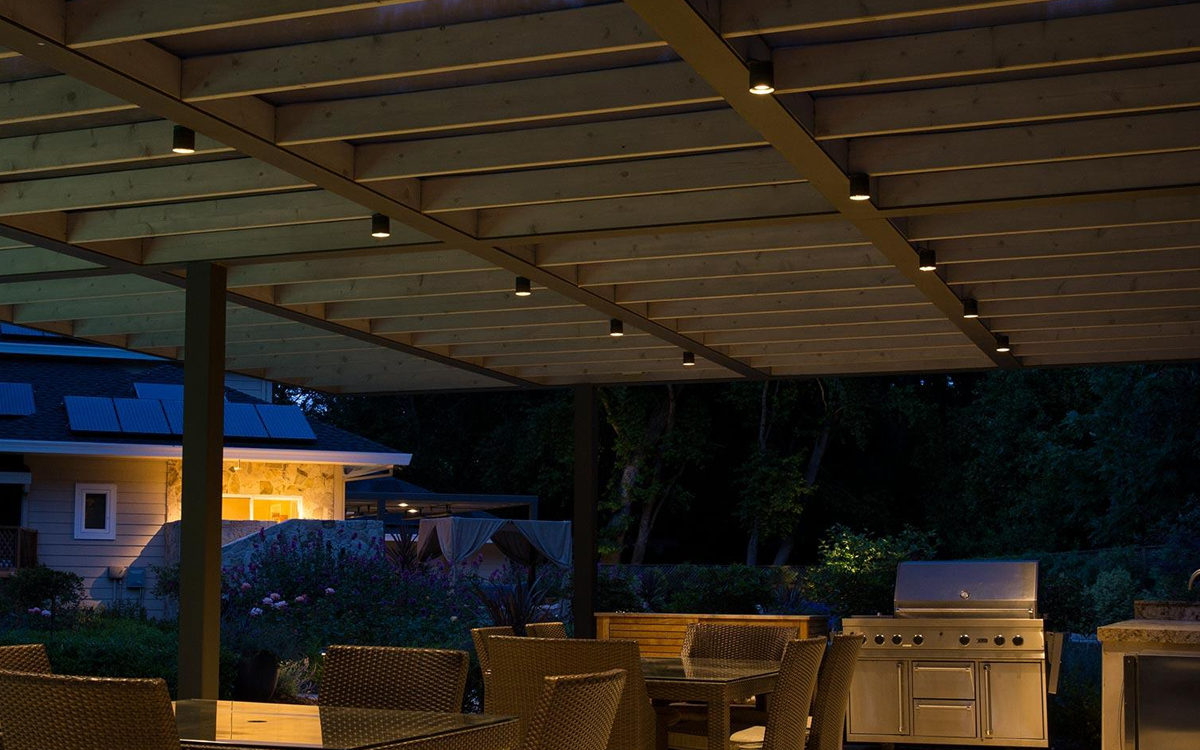 Outdoor LED Downlight with Luxor Compatible Zoning and Dimming Controls
