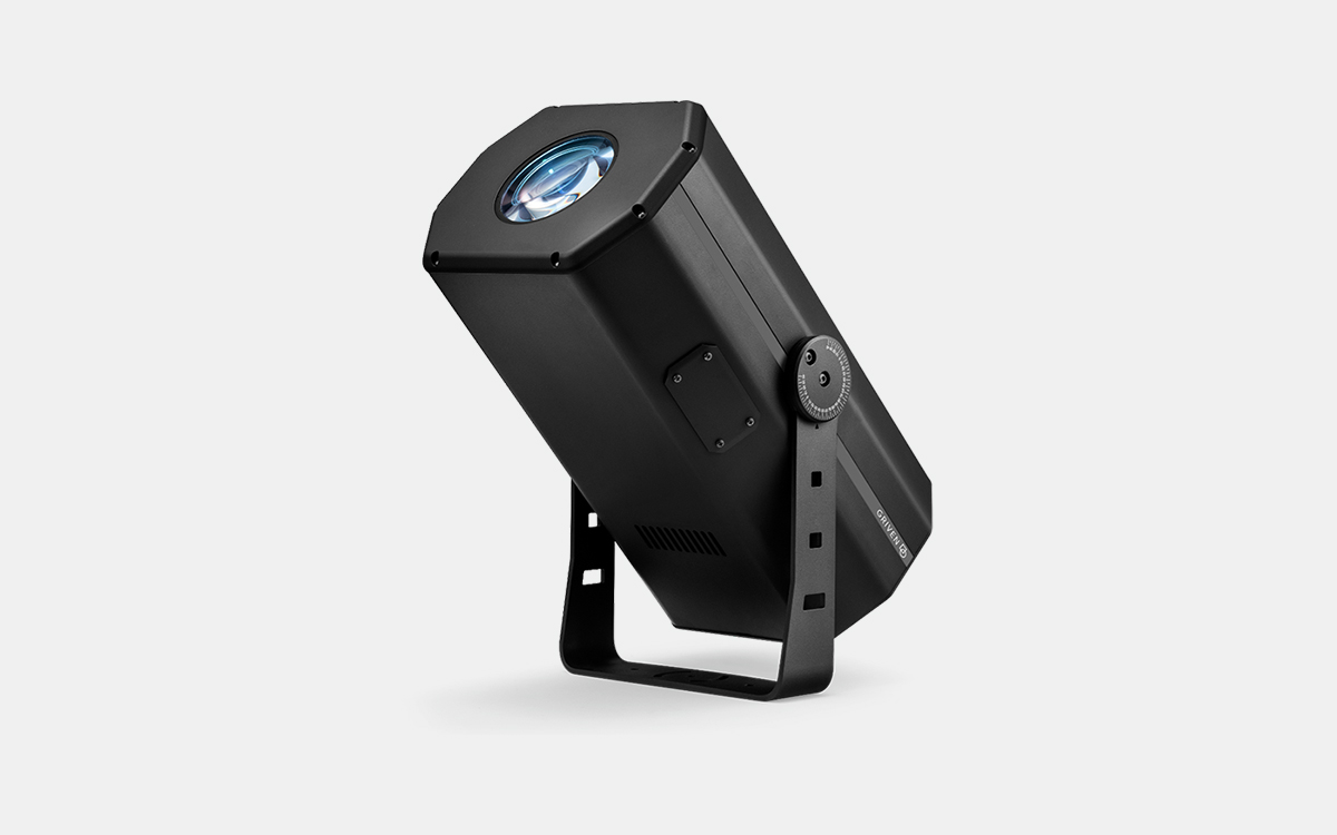 Outdoor LED Image Projector with Rotating Gobos, Color Wheel, and Prism Effects
