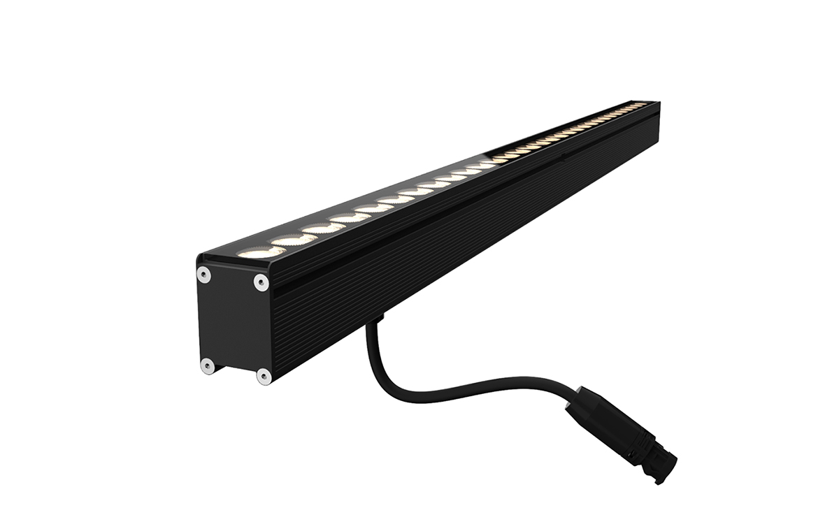 Outdoor Linear LED Wall Washing and Grazing Fixture with Integrated Drivers for Architectural Accent Lighting